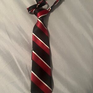 Boys Red and Black Striped Tie